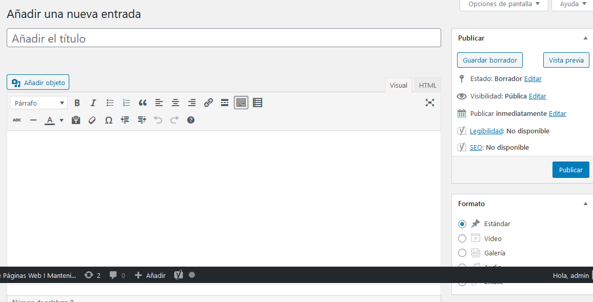 Mantenimiento de Páginas Web como crear una entrada en wordpress diseño web madrid kreitz