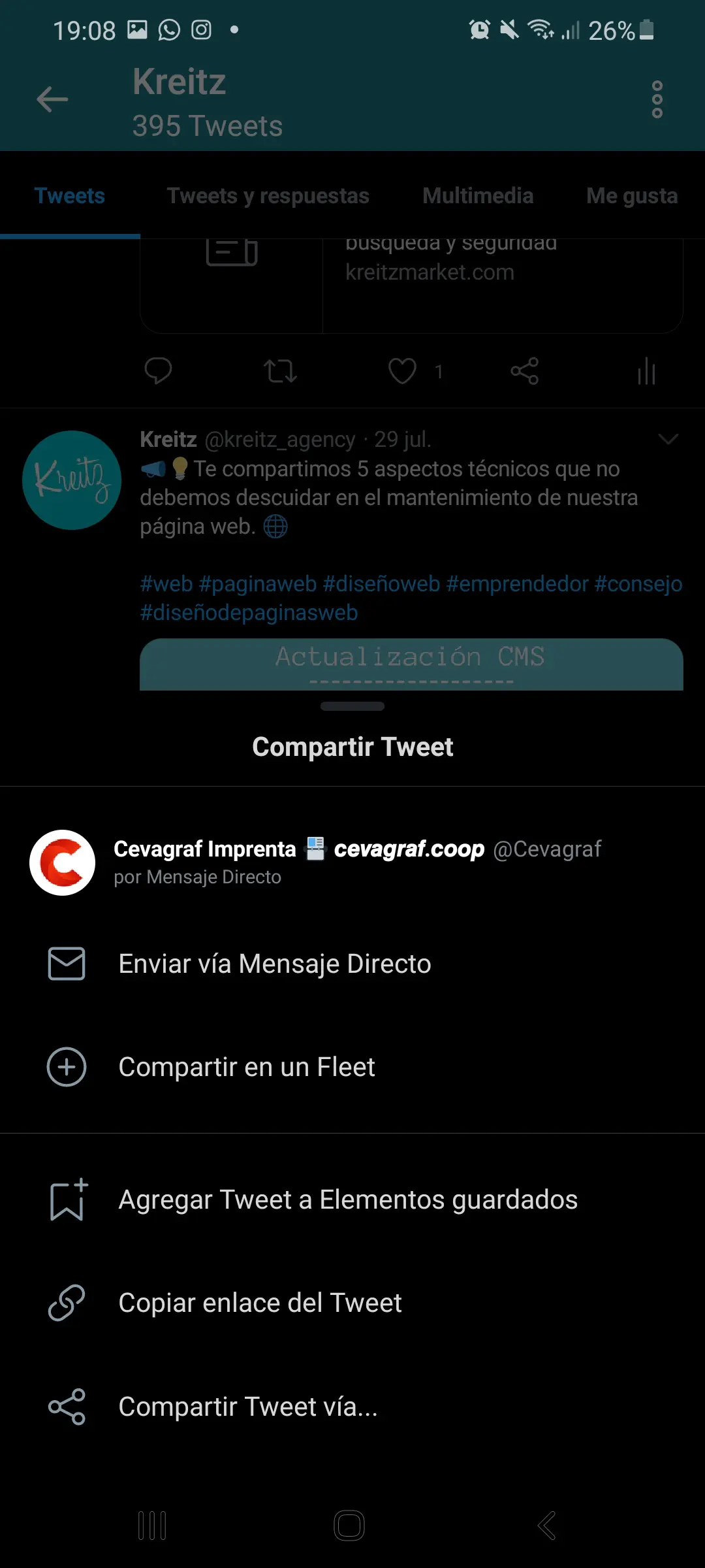 Mantenimiento de Páginas Web Fleet twitter diseño web kreitz