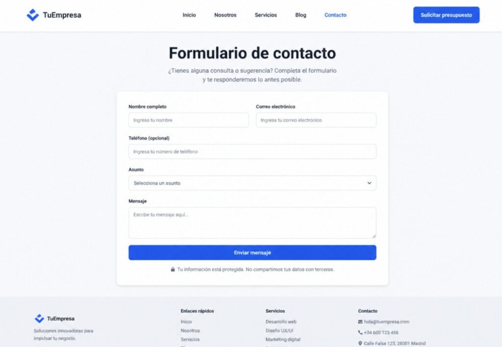 Mantenimiento de Páginas Web leads