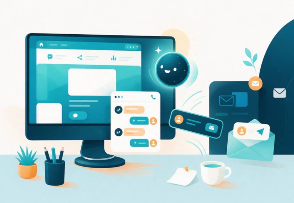chatbot para WordPress con IA atendiendo a un cliente en la web